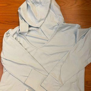 Gymshark light blue top with hood